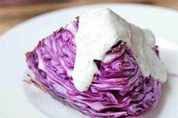 Roasted Red Cabbage with Homemade Ranch Dressing
