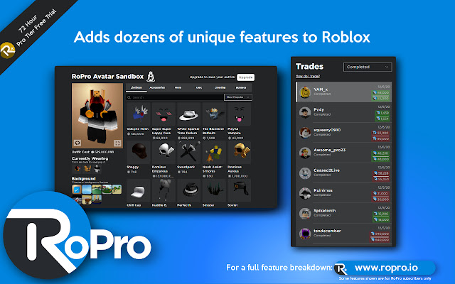 Ropro Enhance Your Roblox Experience - whats my roblox account worth