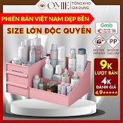 Kệ Mỹ Phẩm Khay Đựng Đồ Trang Điểm Kệ Đựng Mĩ Phẩm Để Bàn Omie Kích Thước Lớn 3 Tầng 2 Ngăn Kéo