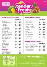 Tender Fresh Ice Creams menu 1