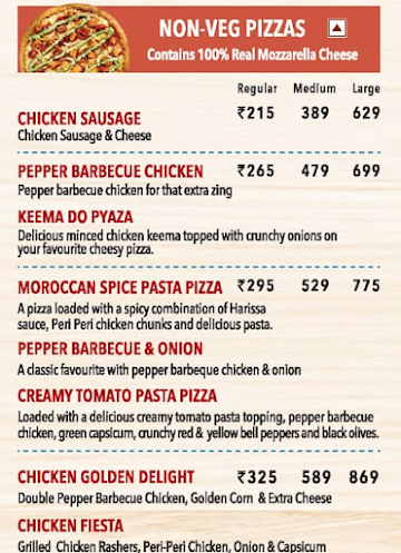 Domino's Pizza menu 