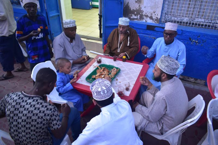 Muslim faithful break fast at Old Town Mombasa on Monday, June 3, 2019