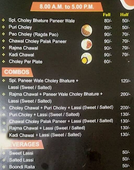 Nagpalchole Bhature menu 2