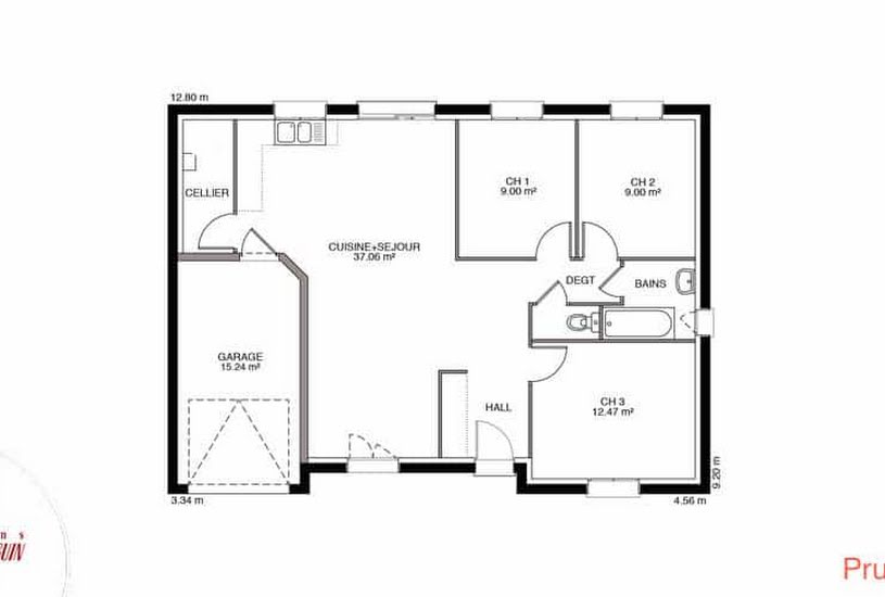  Vente Terrain + Maison - Terrain : 635m² - Maison : 87m² à Celle-Lévescault (86600) 