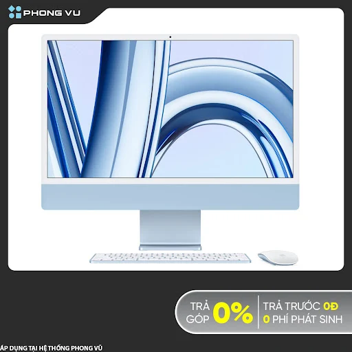 PC APPLE iMac (2023) MQRQ3SA/A (24" 4.5K/Apple M3/8GB/256GB SSD/Mac OS/WiFi 802.11ax)