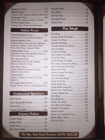 Radhika's Shiv Sagar menu 