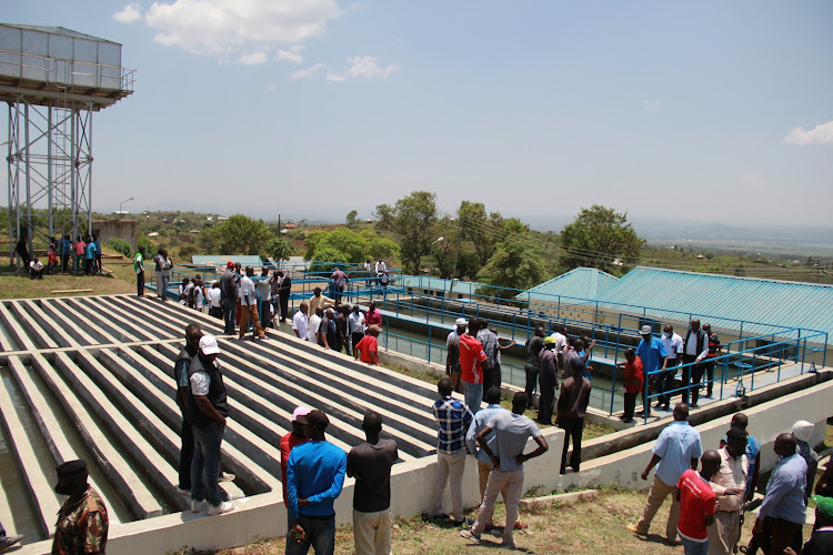 Residents at West Karachuonyo water project in Homa Bay.