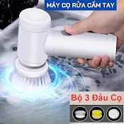 Máy Cọ Rửa Cầm Tay Đa Năng Sạc Usb, Bàn Chải Vệ Sinh Nhà Bếp, Bồn Rửa Mặt, Đánh Bóng Giày Với 3 Đầu Thay Thế Tiện Lợi