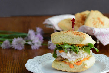 Turkey Sandwich with Chive Parmesan Biscuits