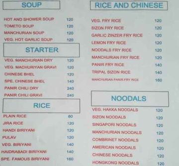Famous Chinese & Punjabi menu 