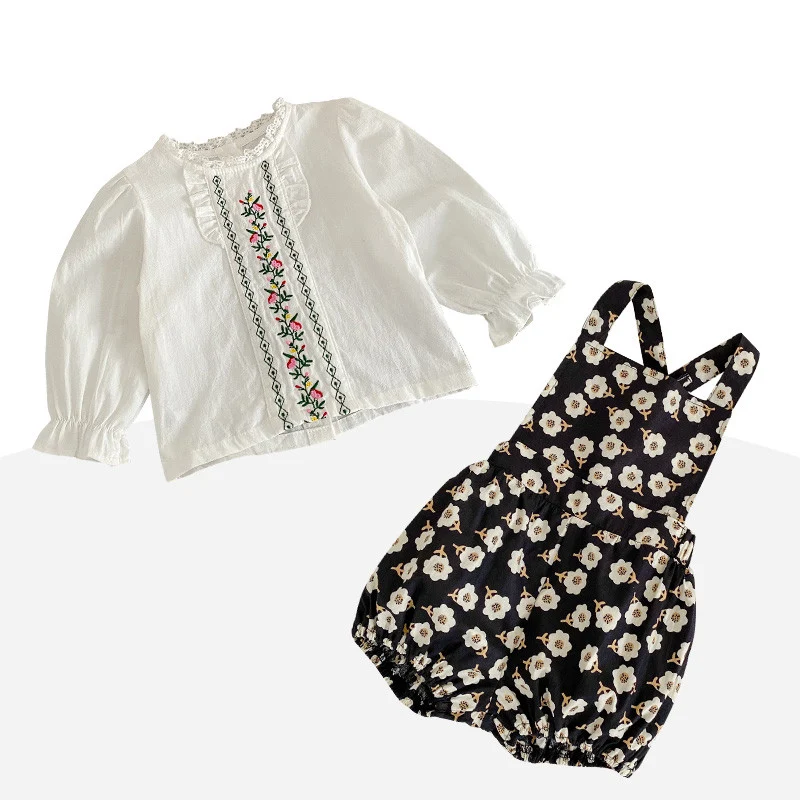 Title 7, Conjunto floral de duas peças para meninas, rou...