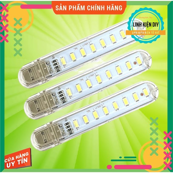 Đèn Led Usb Siêu Sáng 8 Led Dùng Sạc Dự Phòng Sạc Điện Thoại Đèn Phượt Đèn Usb