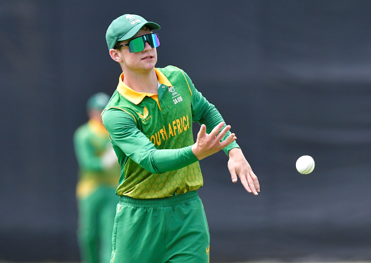 Proteas U19 captain David Teeger during the Men's U19 Tri-Series, 6th Youth ODI match against Afghanistan at Old Edwardians CC on January 8 2024 in Johannesburg.