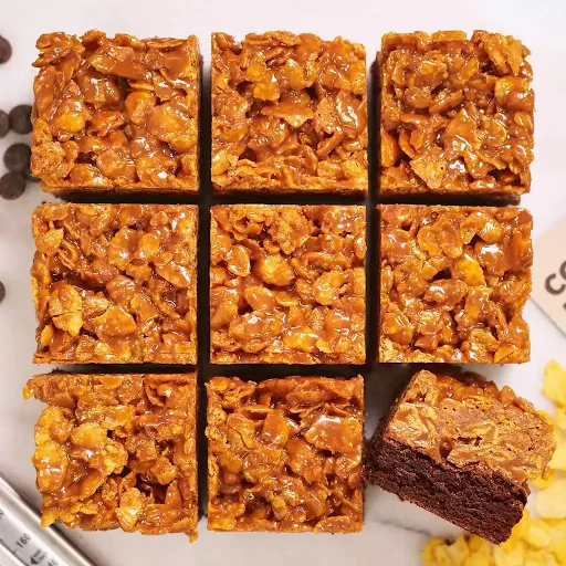 Cornflakes Caramel Brownie