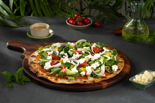 Greek Pizza Flatbread Salad With Grilled Chicken