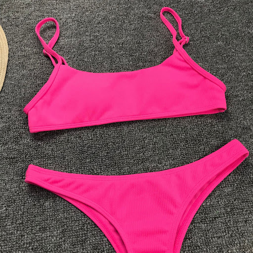 Title 8, Womens Split Swimsuit Fluorescent Pure Color E...