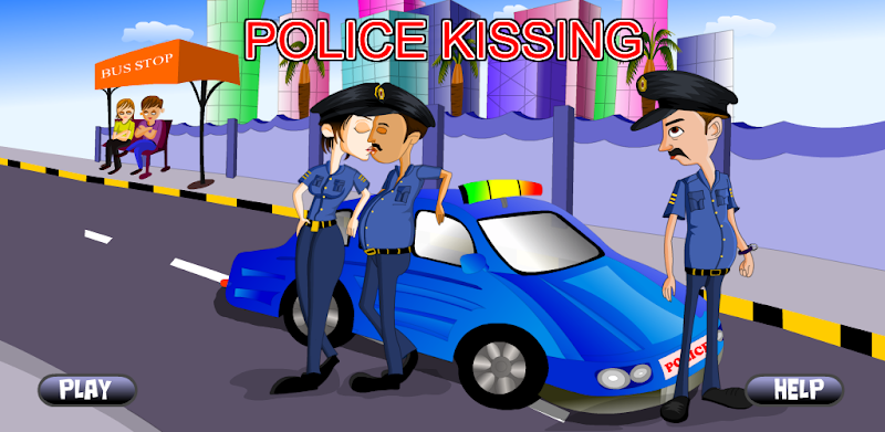 Police couple First love kiss - kissing Game