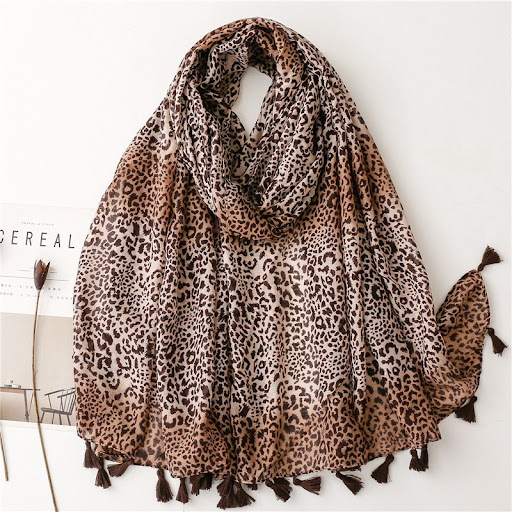 Title 1, Fashion Large Leopard-print Personality Voile S...