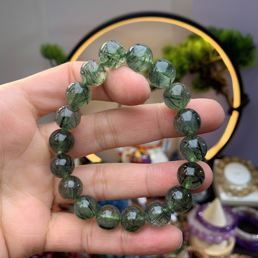 Title 3, Natural Crystal Ball Bracelet Raw Ore Opal Gree...