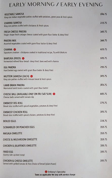 Embassy menu 