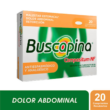 Buscapina Compositum NF N-Butilbromuro de Hioscina + Acetaminofen 10/mg/325mg Caja x 20 Comprimidos  