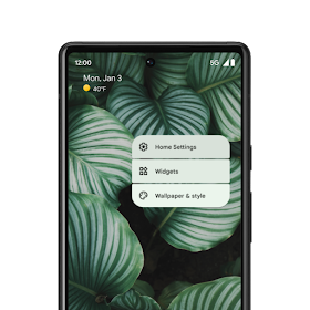 An Android lockscreen with the option to add a widget. Options for “Home Settings,” “Widgets” and “Wallpaper & style” are visible.