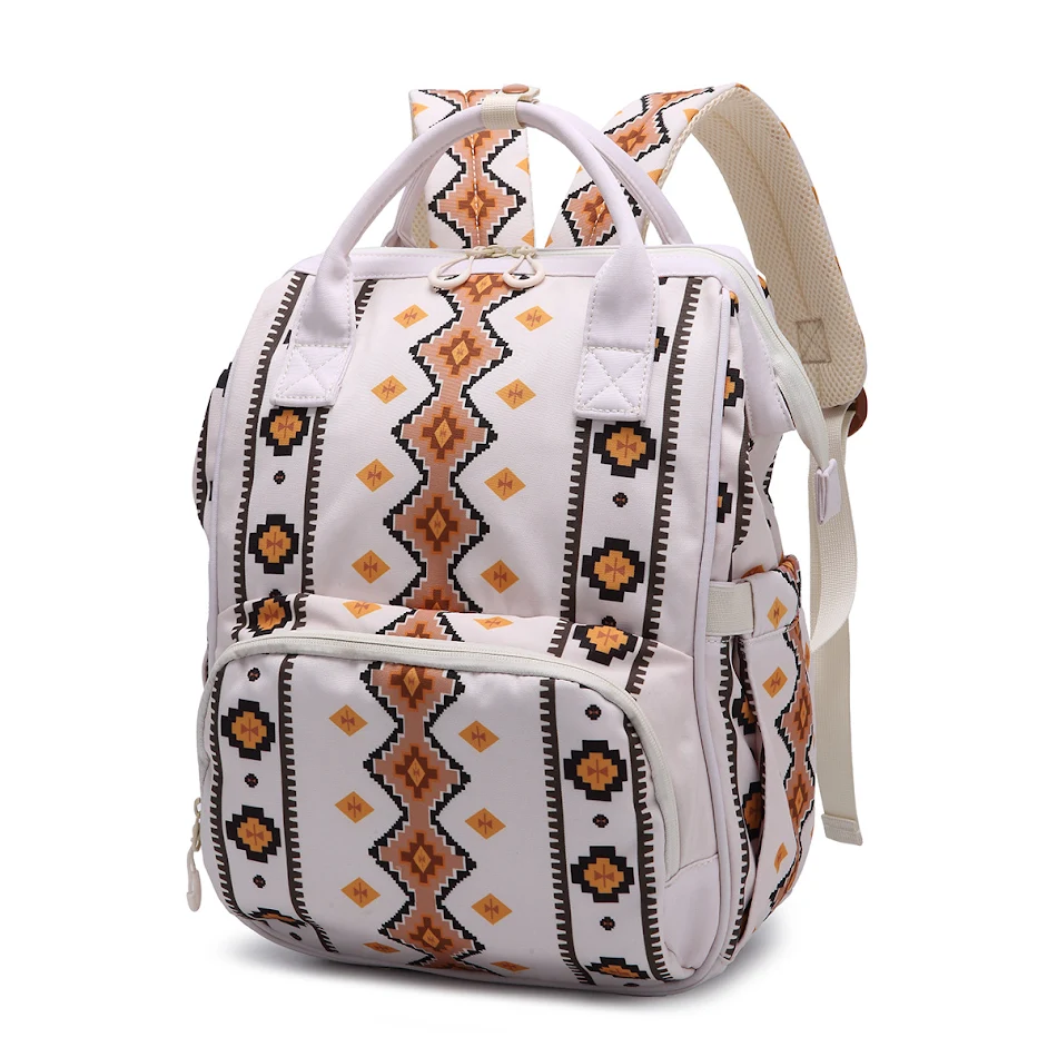 Sac à dos style ethnique bohème rétro, spacieux et pratique pour le voyage, le travail ou l'école, avec un design unique.
