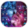 Thème de clavier Neon Wolf Galaxy icon