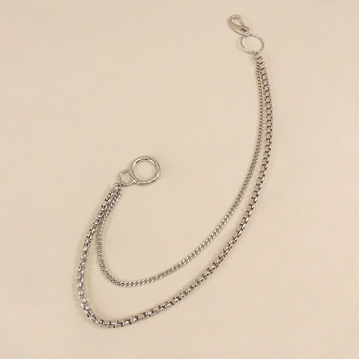 Title 5, Metallic Silver Two-layer Simple Personality Pa...