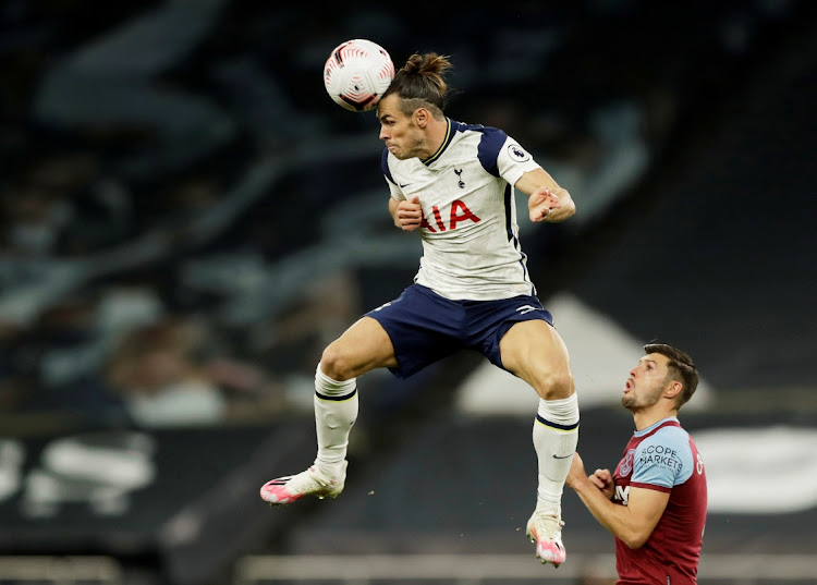 Tottenham Hotspur's Gareth Bale in action with West Ham United's Aaron Cresswell on Sunday at Tottenham Hotspur Stadium, London, Britain