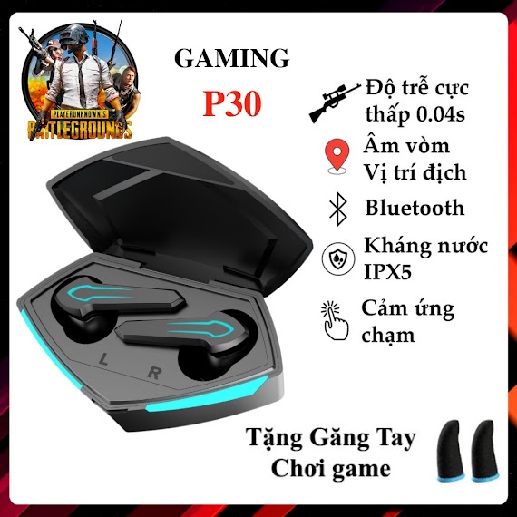 Tai Nghe Bluetooth Gaming P30 , P36 , Tai Nghe Chơi Game Bluetooth 5.2 - Có Mic , Pin Cực Trâu , Độ Trễ Cực Thấp 0.045S