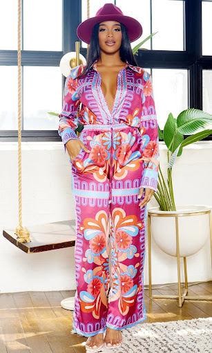Title 8, Womens Summer Fashion Printed Two-piece Suit