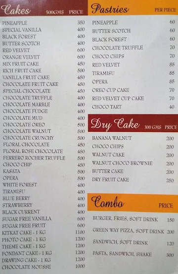 Fnp Cakes N More menu 