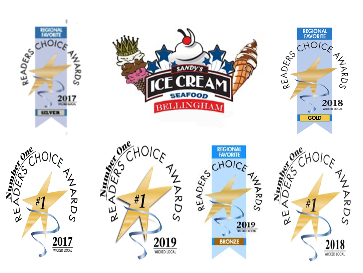 "Sandy's Chill Spot Ice Cream & Seafood Restaurant in Bellingham, MA we have been voted #1 in town and Gold regional favorite for ice cream by Wicked Local Reader's Choice award 2017-2020. Dairy farm-fresh, locally made old fashioned ice cream, best seafood and fast food menu