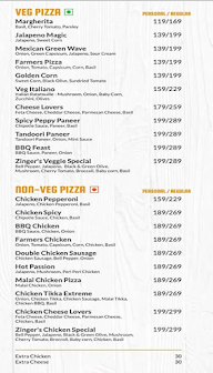 Zinger's Pizza menu 2