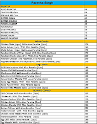 Paratha Singh menu 1