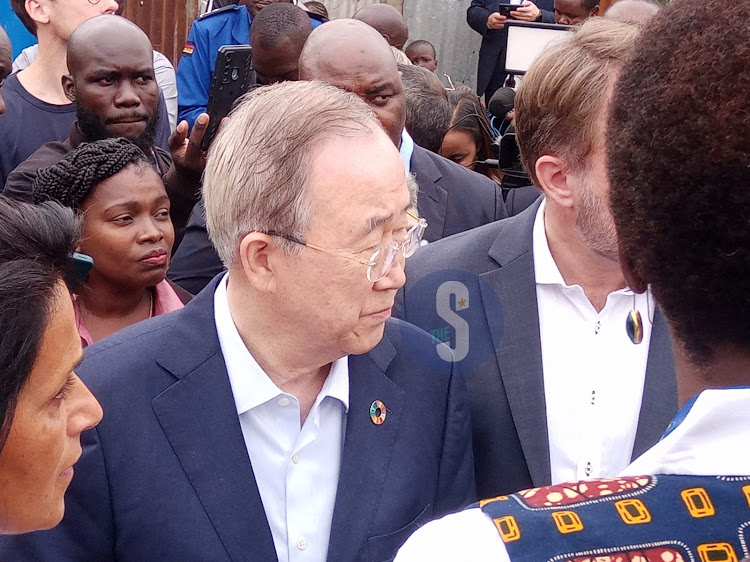 Former United Nations Secretary-General Ban Ki-moon at Mukuru Kwa Reuben on September 4, 2023