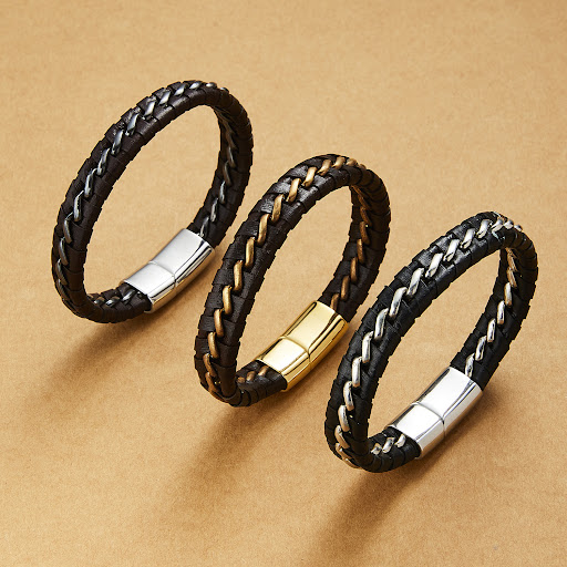 Title 1, Mens leather bracelet
