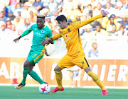 Mduduzi Mdatsane of Baroka FC and Leonardo Castro of Kaizer Chiefs during the Absa Premiership match between Baroka FC and Kaizer Chiefs at Peter Mokaba Stadium on January 21, 2018 in Polokwane.