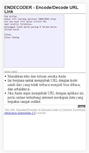 ENDECODER - Encoder Decoder URL Link Website to WA