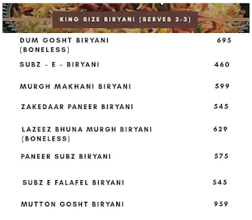 Wat-A-Biryani menu 