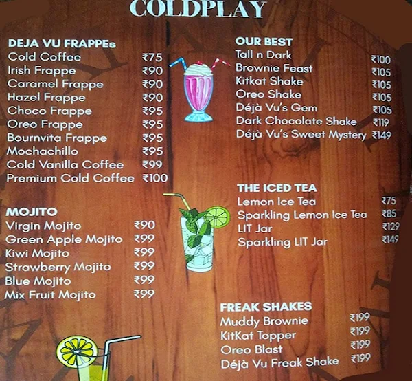 Cafe Deja Vu menu 