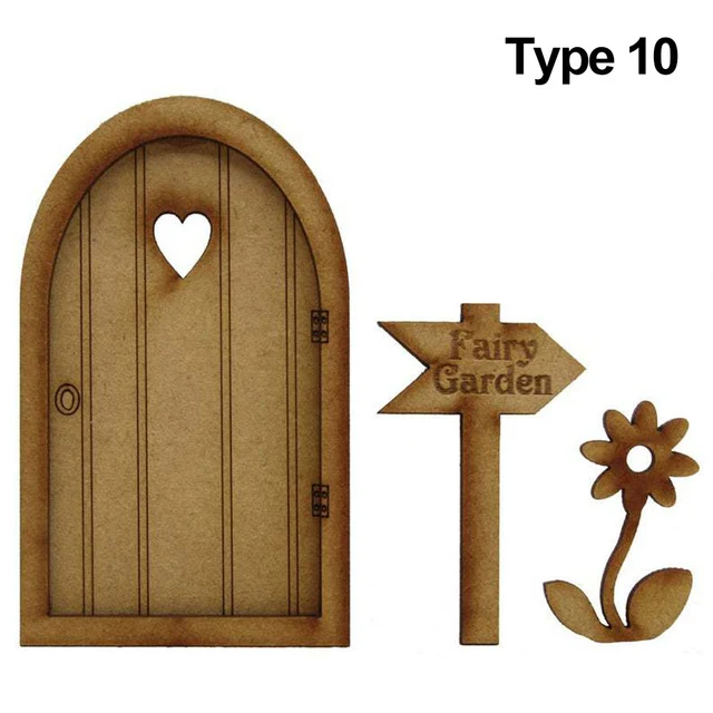 Vintage miniatuur DIY houten ornament voor sprookjestuin. Maak je eigen magische wereld en versier je tuin op een unieke manier.