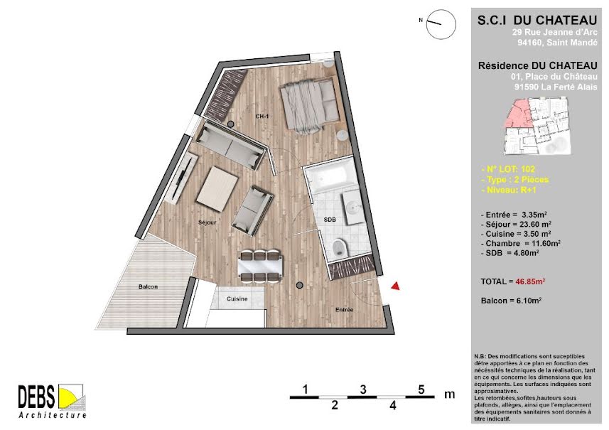 Vente appartement 2 pièces 34 m² à La Ferté-Alais (91590), 177 374 €