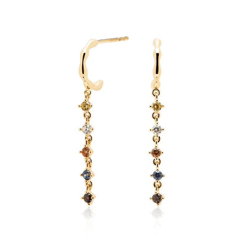 Simple Color Diamond Tassel Stud Earrings for Ladies, adding a touch of elegance and sparkle to your everyday look, perf