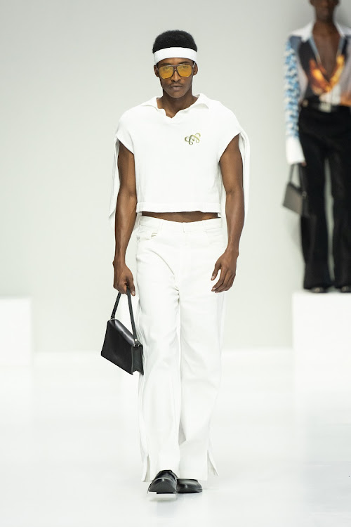 Menswear embraces more handbags at Nhlanhla Masemola.