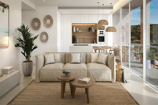 Modern living room, open kitchen, balcony in this luxury apartment / penthouse for sale in Castro Marim ($1,326,548)