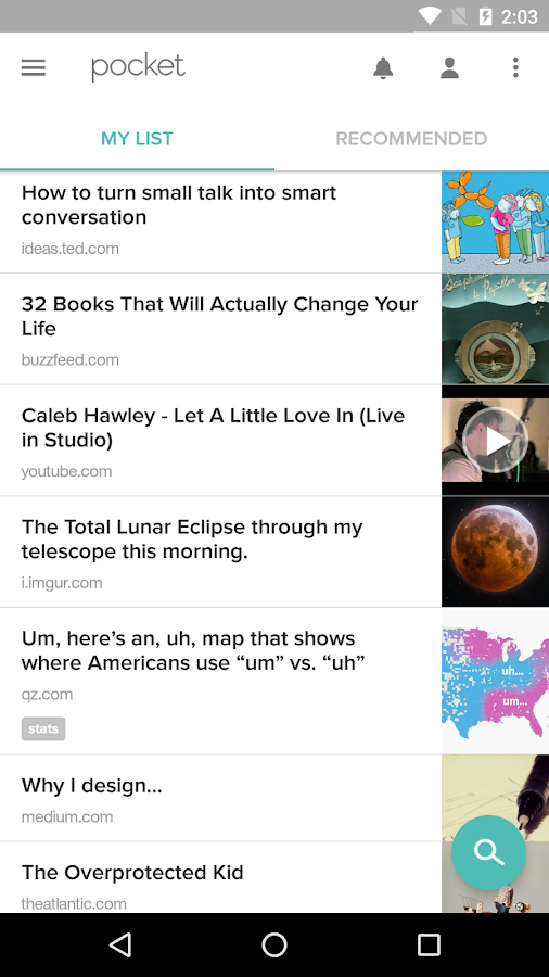   Pocket– captura de ecrã 