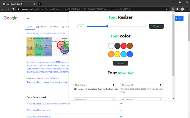 Font Customizer chrome extension