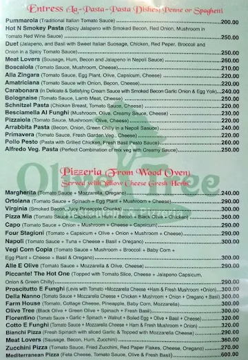 Olive Tree menu 